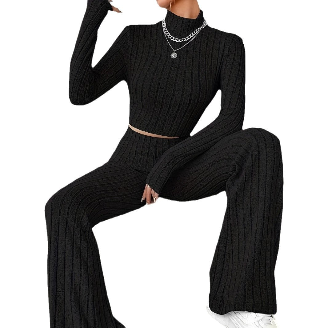 Damen elegantes Strick-Set mit hoher Passform und strukturiertem Design Drune