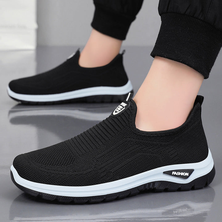 Herren Atmungsaktive Slip-On Sneakers mit flexiblem Strick-Obermaterial und dämpfender Sohle Drune
