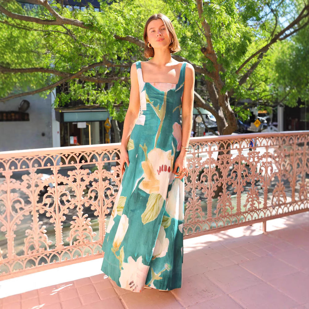 Damen Maxikleid mit floralen Mustern Drune