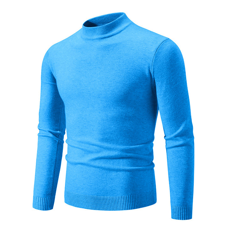 Herren Feinstrickpullover mit hohem Kragen und elastischen Bündchen Drune