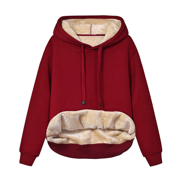 Damen Kuscheliger Hoodie mit Fleece-Innenfutter und Kängurutasche Drune