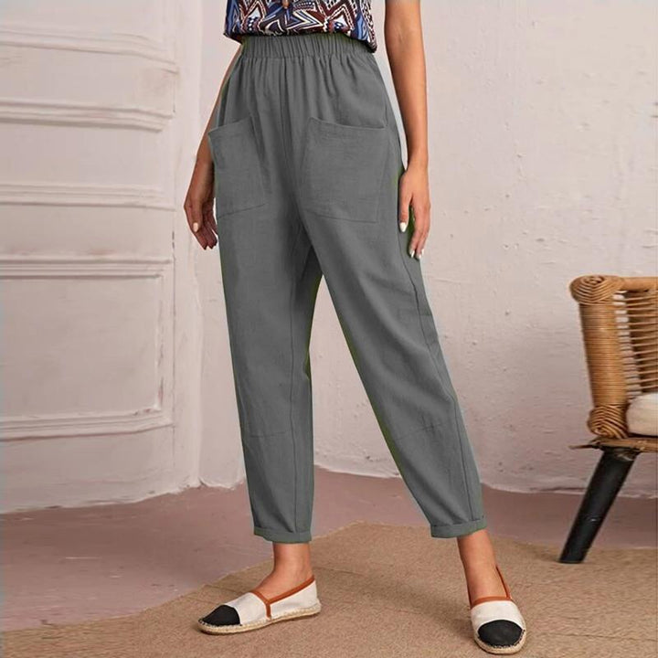Damen Bequeme Chino-Hose mit elastischem Bund und praktischen Taschen Drune