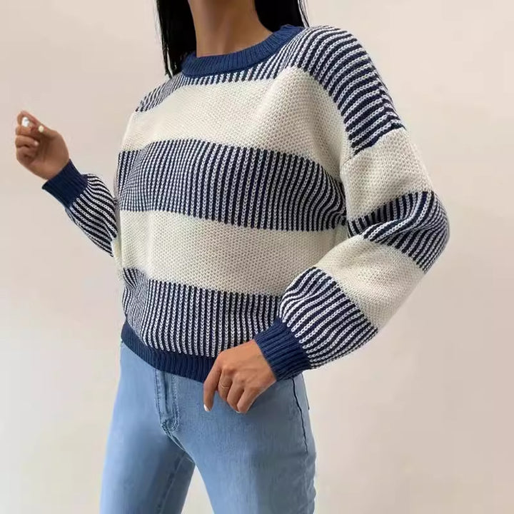 Damen Strickpullover mit modernen Blockstreifen Drune