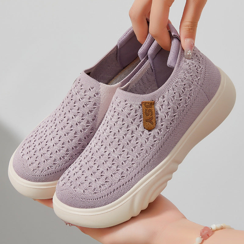 Damen nan gestrickter Slip-On Sneaker im sockenähnlichen Design mit atmungsaktivem Obermaterial und gepolsterter Komfortsohle Drune