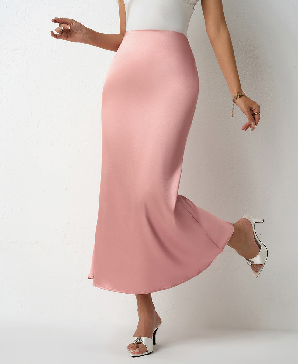 Damen Eleganter Maxirock mit fließendem Schnitt und hohem Bund Drune