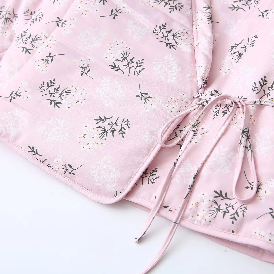 Damen gesteppte Übergangsjacke mit floralem Muster und kontrastierenden Details Drune