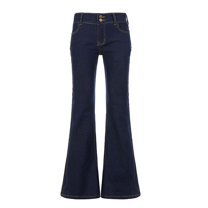 Damen Bootcut Jeans mit hohem Taillenbund und eleganter Nahtführung Drune