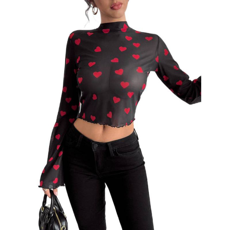Damen modisches Langarm-Top mit weit geschnittenen Ärmeln und edlem Paisley-Muster Drune