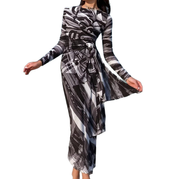 Damen Maxi-Strandkleid mit raffiniertem Wickeldesign Drune