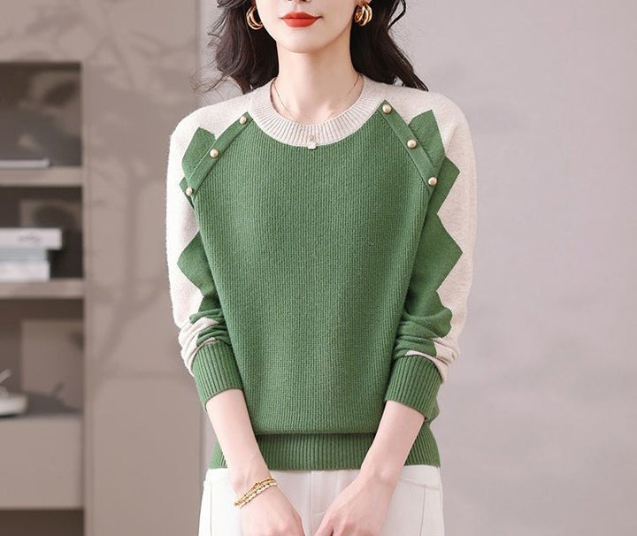 Damen lässiger Pullover mit auffälligen Applikationen Drune