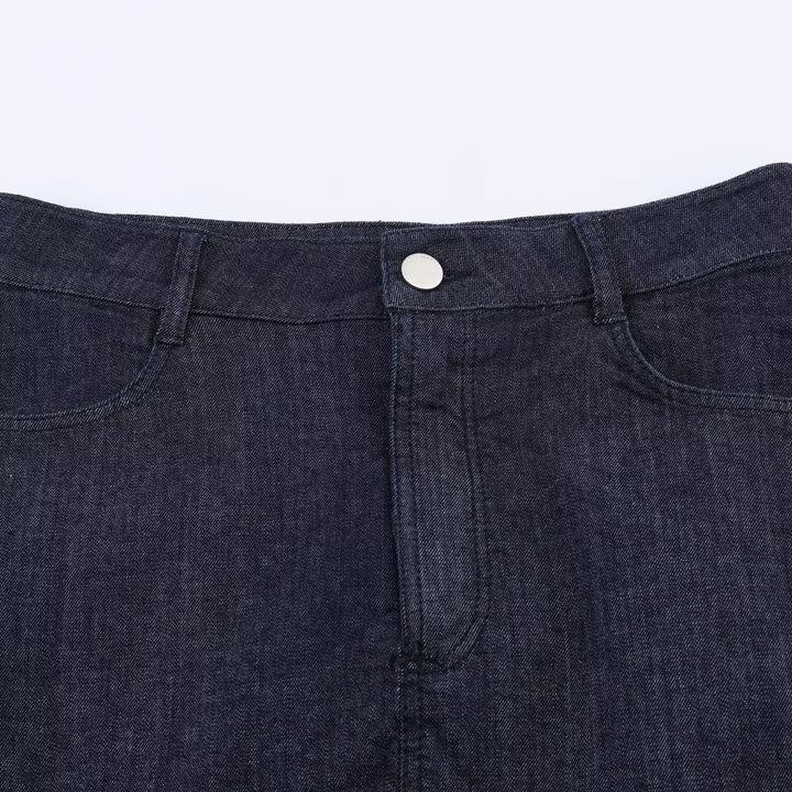 Damen Jeansrock mit exquisiter Spitze und fransigem Saum Drune