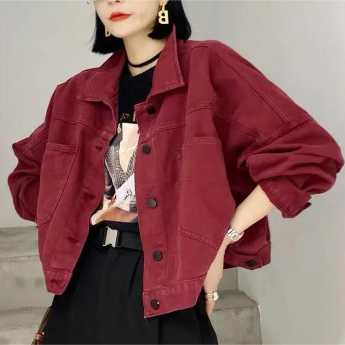 Damen lässige Oversized-Denimjacke Drune