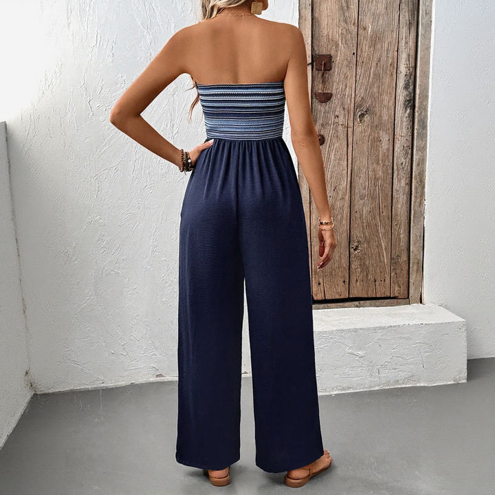 Damen Jumpsuit mit weitem Bein und elastischem Oberteil Drune