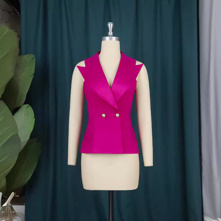 Damen Elegantes Blazer-Set mit weit geschnittenen Hosen Drune