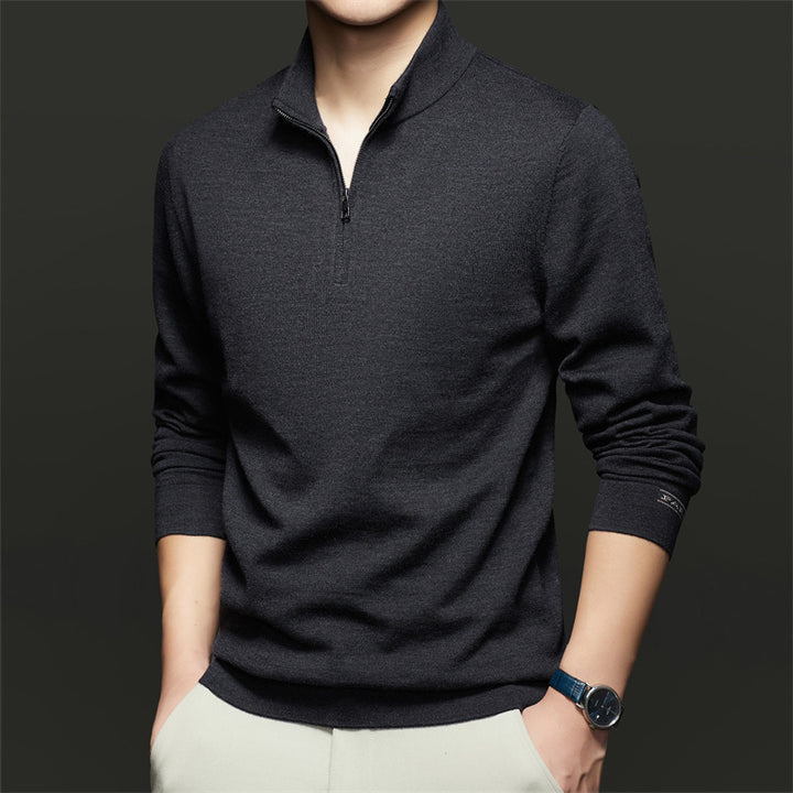 Herren Sweatshirt mit modernem Stehkragen und Reißverschluss Drune