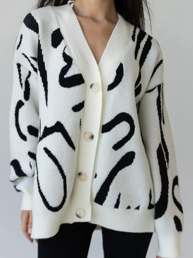 Damen Gemütlicher Strickcardigan mit einzigartigem Muster Drune