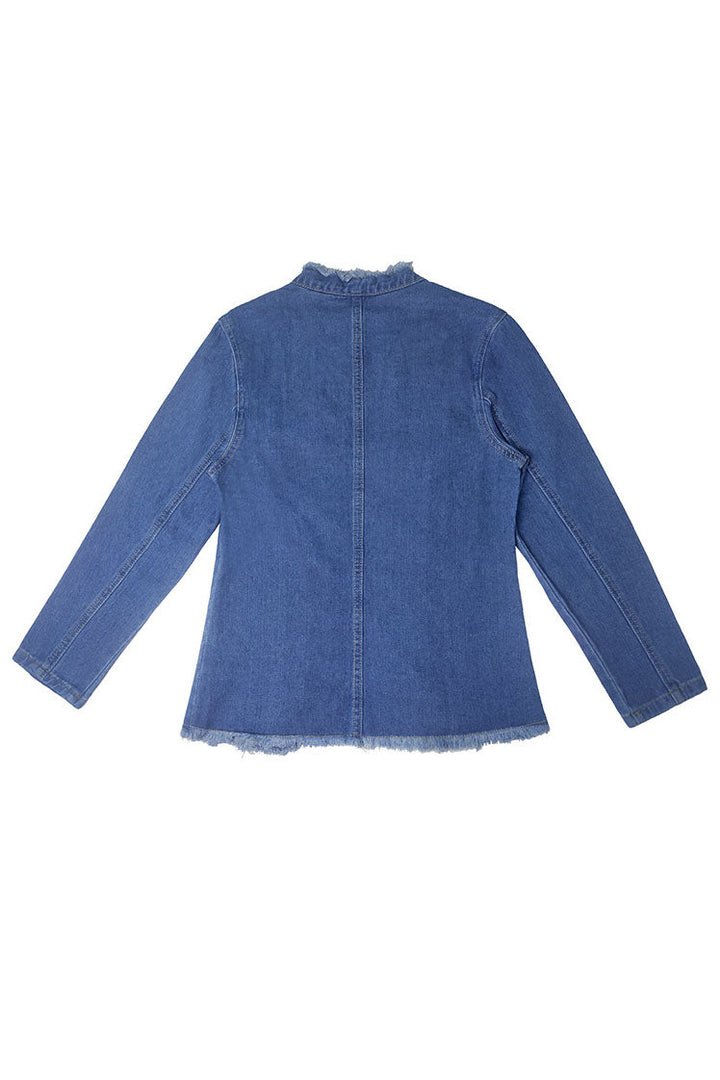 Drune | Kragen Fitted Denim Jacke