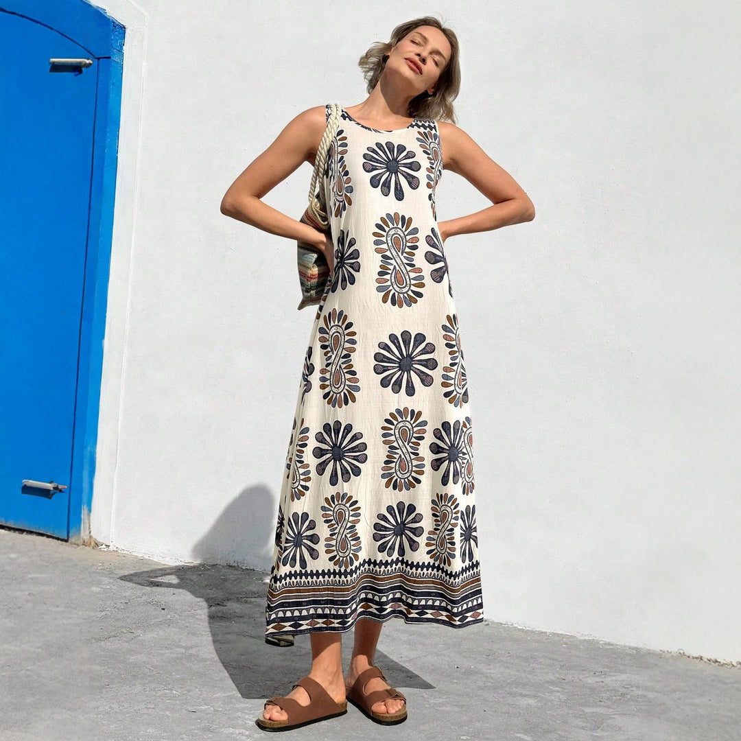 Damen Maxikleid mit floralem Druck und lässiger Schnitt Drune