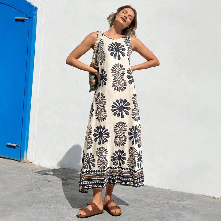 Damen Maxikleid mit floralem Druck und lässiger Schnitt Drune