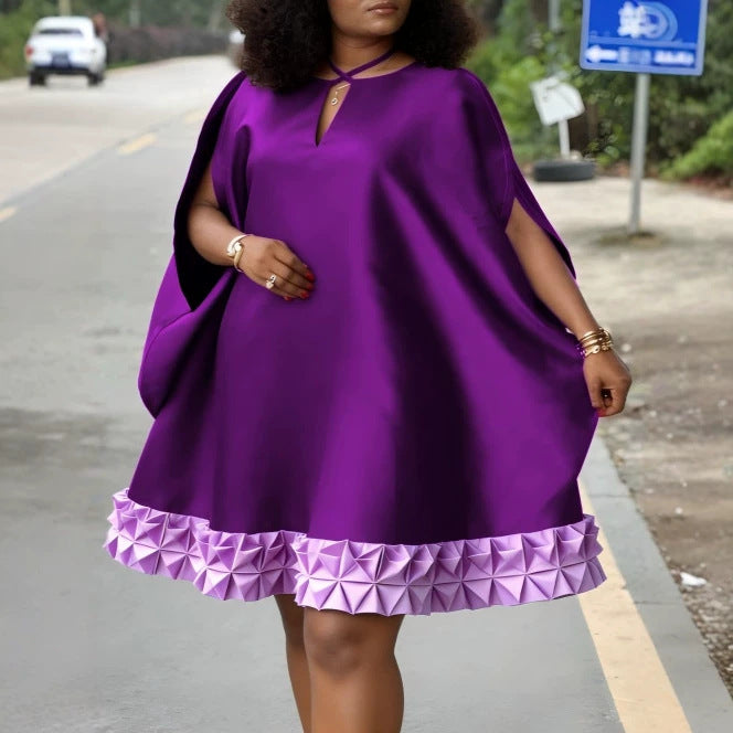 Damen Elegantes Kaftan-Kleid mit dekorativem Faltenbesatz Drune