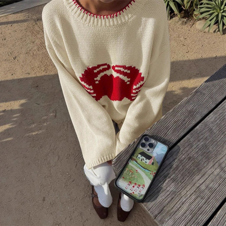 Damen Strickpullover mit kreativem Krabbendesign Drune