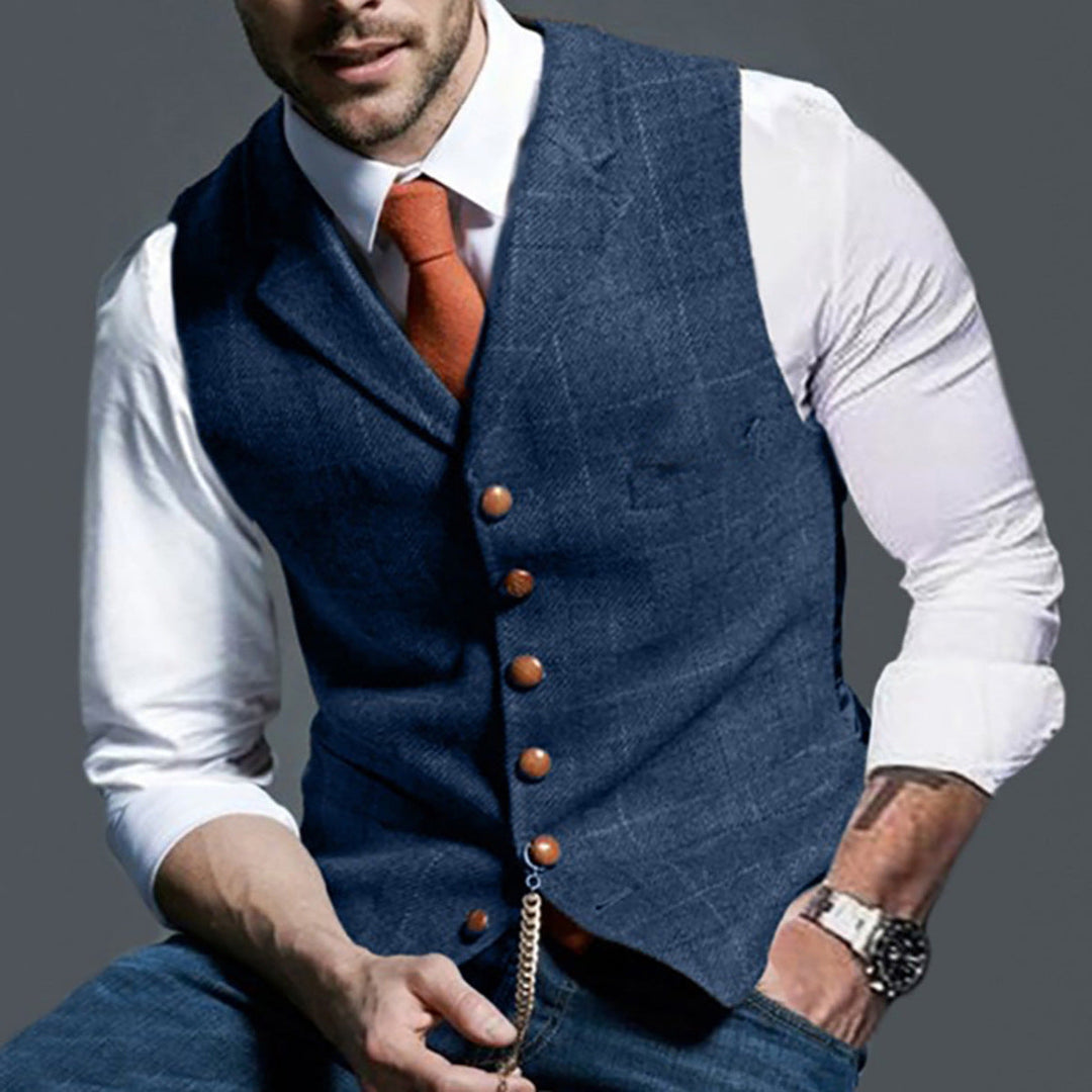 Herren elegante Trachtenweste aus hochwertigem Stoff Drune