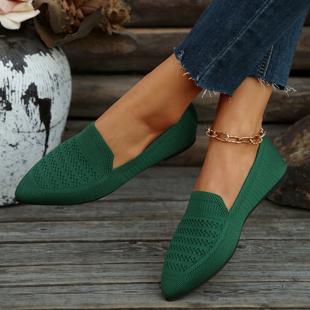 Damen Slipper mit atmungsaktivem Strickmaterial Drune