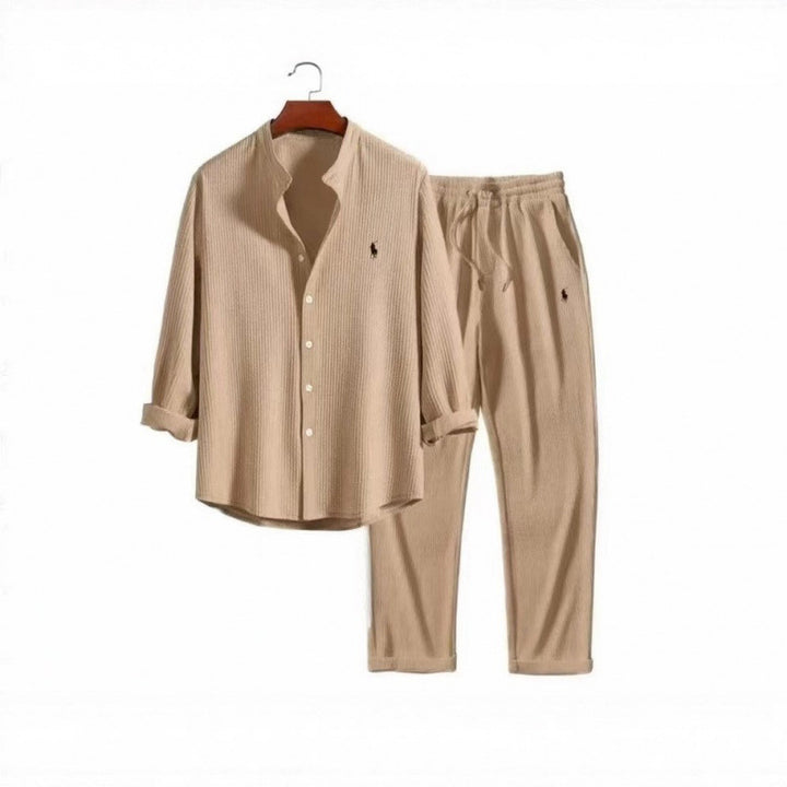 Damen Schlafanzugset mit elegantem Hemd und bequemen Hosen Drune