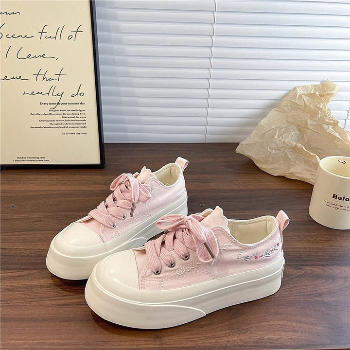 Damen Trendige Freizeitsneaker mit verspielten Rüschen-Details und dämpfender Sohle Drune