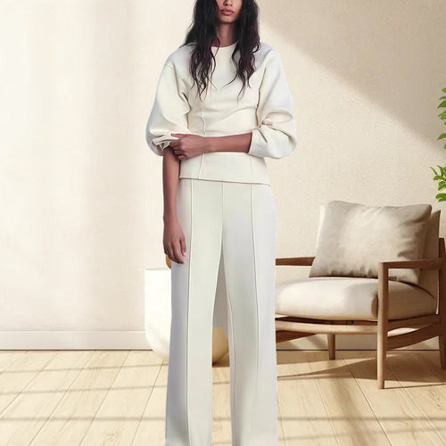Damen Modisches Oversized-Set mit Ballonärmeln und eleganten Schnitt Drune