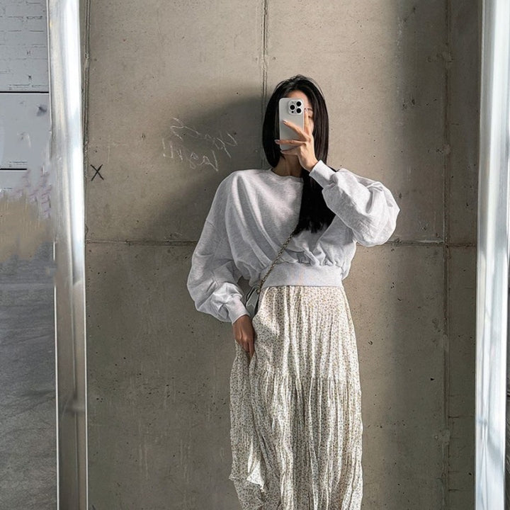 Damen lässiger Cropped Sweater Drune