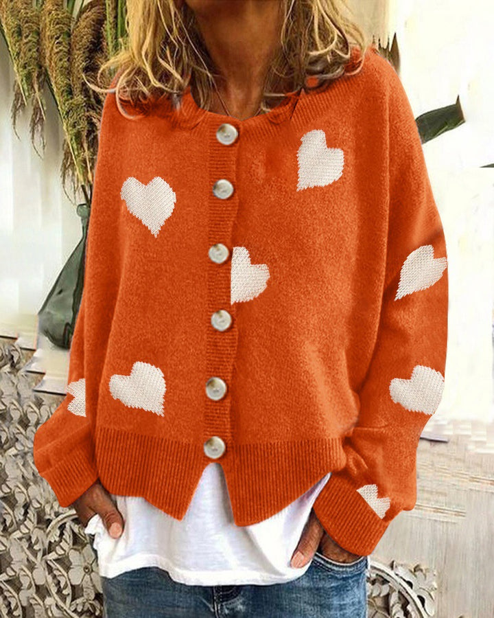 Damen Strickjacke mit Herzmotiv und modischem Schnitt Drune