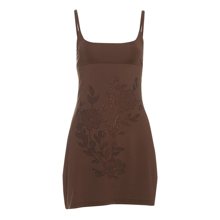Damen Sommerkleid mit eleganter Blumenapplikation Drune