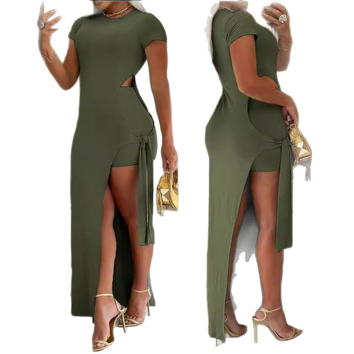 Damen Maxikleid mit seitlichem Schlitz und Cut-Out-Details Drune