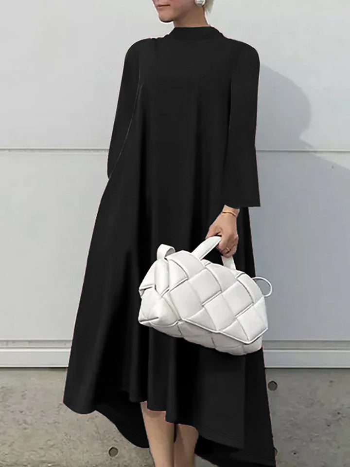 Damen Maxikleid mit asymmetrischem Schnitt und hohem Kragen Drune