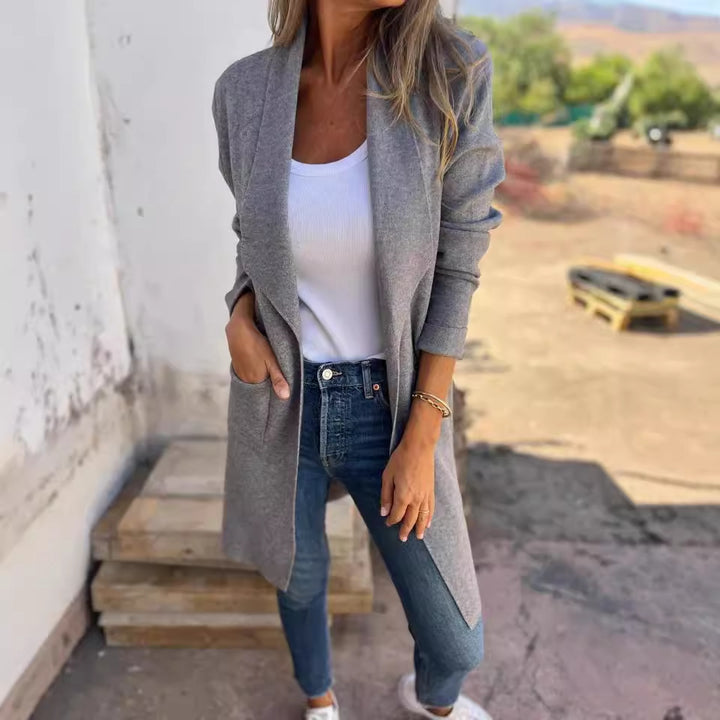 Damen Oversized Wickeljacke mit strukturiertem Design und eleganten Details Drune
