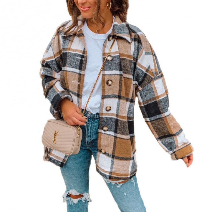 Damen Karierte Flanelljacke Drune