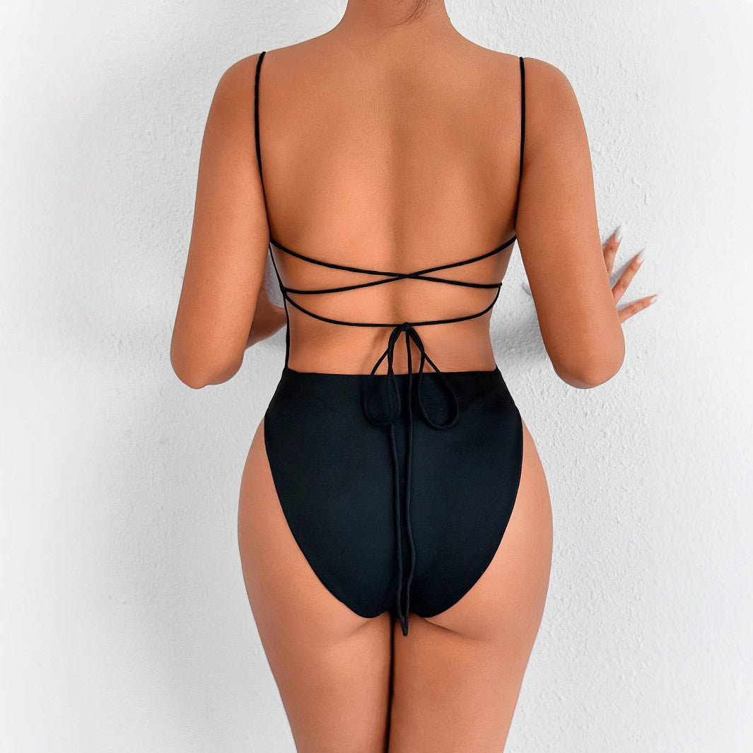 Damen Body mit tiefem Ausschnitt und schmalen Trägern Drune
