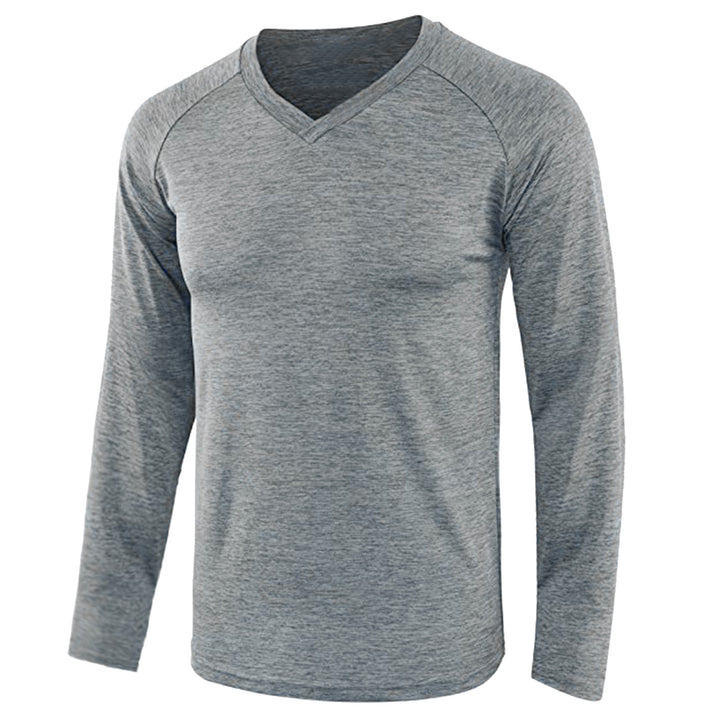 Herren langärmliges V-Ausschnitt Shirt mit atmungsaktiver Stofftechnologie Drune