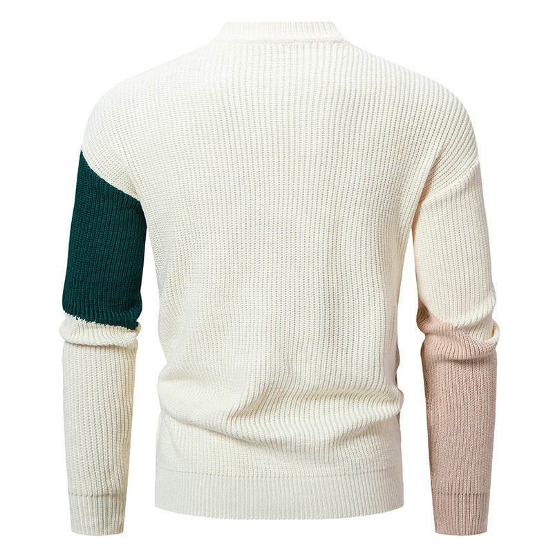 Damen modischer Stehkragenpullover mit geometrischem Muster Drune