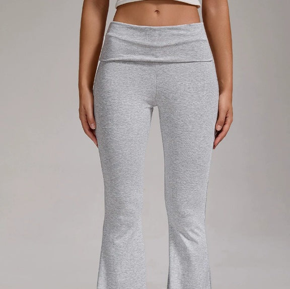 Damen nan hochgeschnittene Stretch-Flare-Yogahose mit formendem Bund Drune