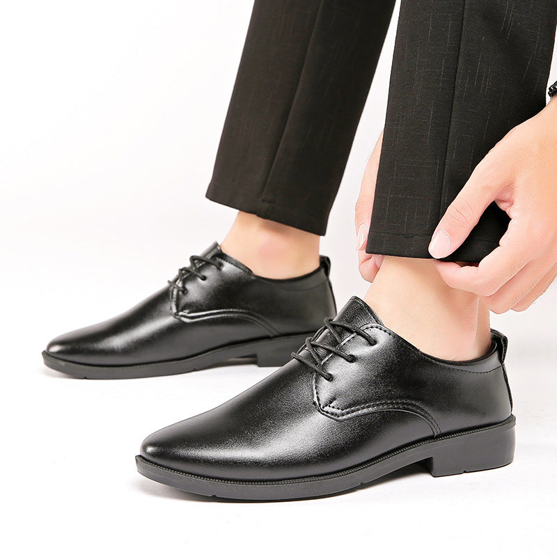 Herren Elegante Glatte Leder Schnürschuhe Drune