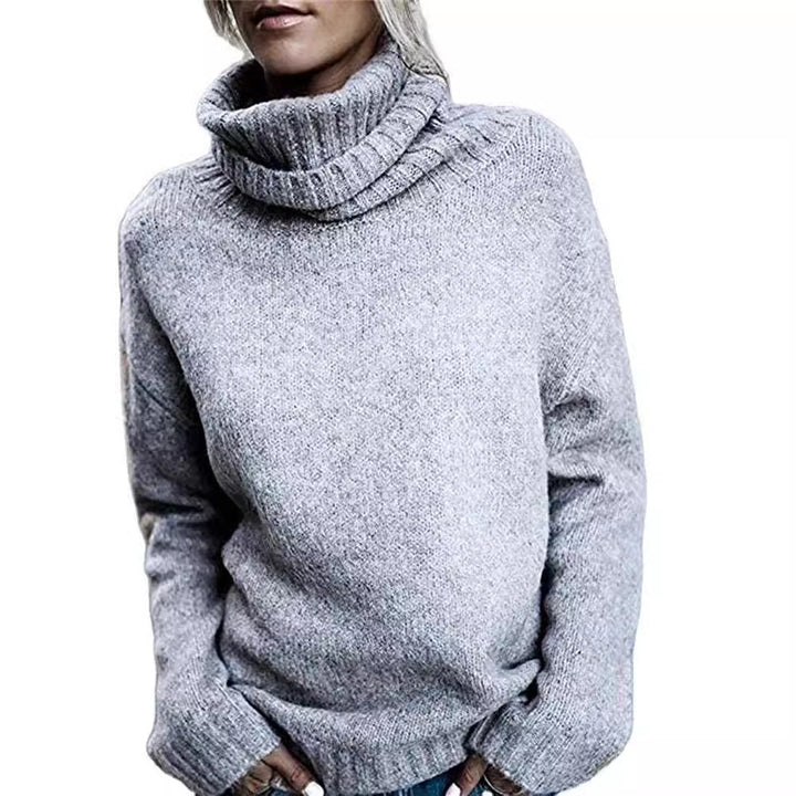 Damen Grobstrickpullover mit hohem Kragen und lässigem Schnitt Drune
