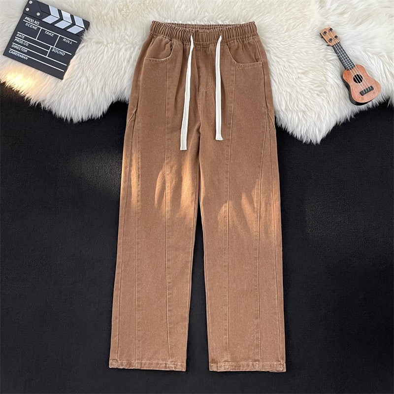 Damen lässige Freizeithose mit elastischem Bund und praktischen Taschen Drune