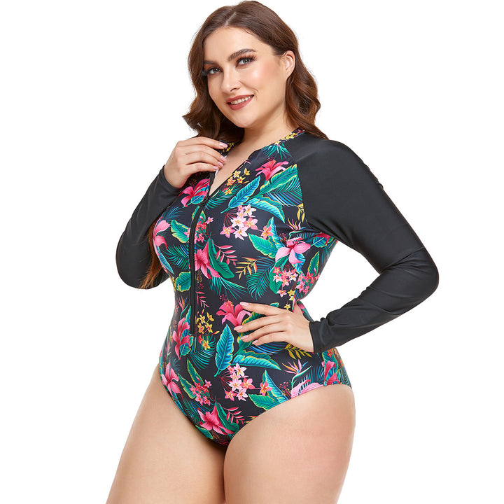 Damen Rashguard Badeanzug mit floralem Muster Drune