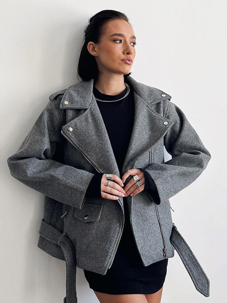 Damen Modische Oversized Jacke Drune