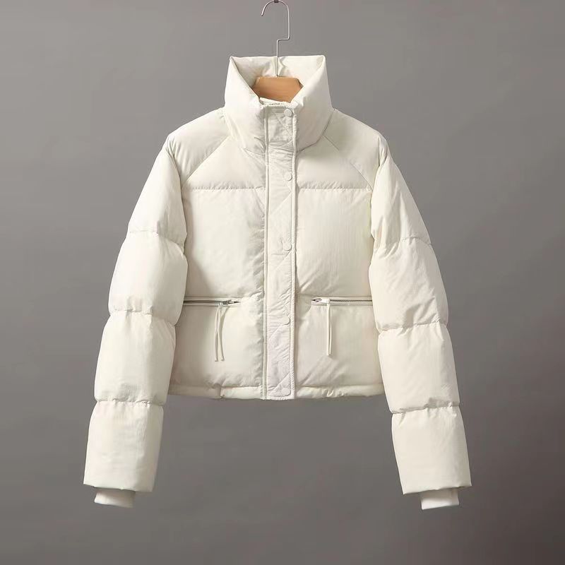 Damen gesteppte Winterjacke mit hohem Kragen und praktischen Taschen Drune