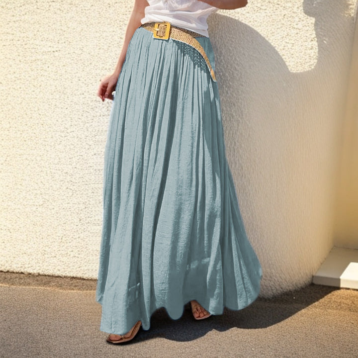 Damen Maxi-Rock mit fließendem Schnitt und elastischem Taillenbund Drune