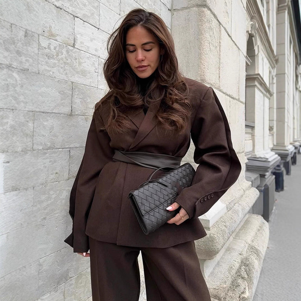 Damen elegantes Blazer Outfit Drune