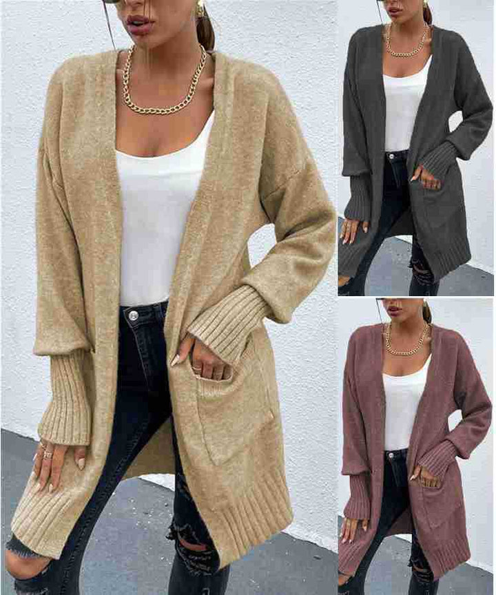Damen Grobstrick-Cardigan mit tiefen Taschen und lässigem Design Drune